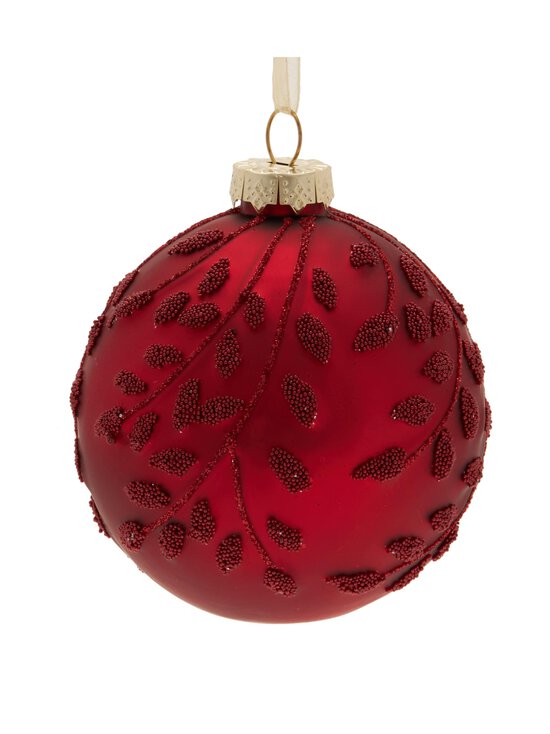 Villa Stockmann - Leaf Pattern stikla bumba 7,9 cm - RED - photo 2 Villa Stockmann - Leaf Pattern stikla bumba 7,9 cm - RED | Stockmann - photo 2