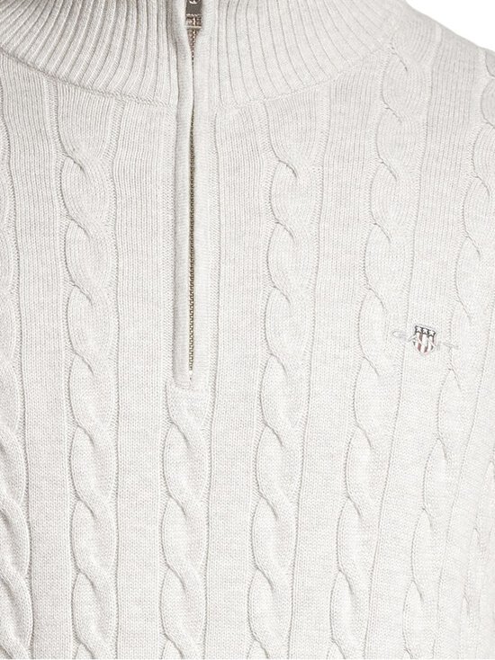 GANT - Palmikkoes kampsun Cotton Cable Half Zip - 87 CLOUD GREY MELANGE | Stockmann - photo 4