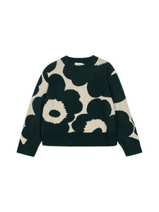 Marimekko - Virtaus Unikko -neulepusero - 610 DARK GREEN, OFF WHITE | Stockmann