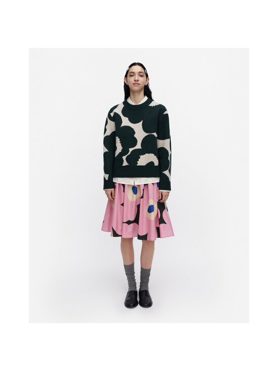 Marimekko - Virtaus Unikko -neulepusero - 610 DARK GREEN, OFF WHITE | Stockmann - photo 2