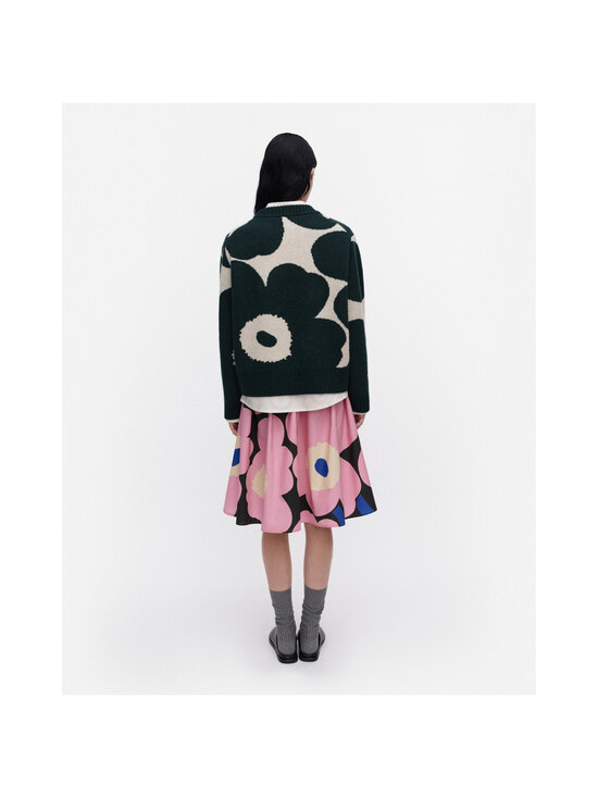 Marimekko - Virtaus Unikko -neulepusero - 610 DARK GREEN, OFF WHITE | Stockmann - photo 3