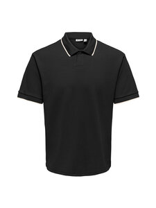 Only & Sons - OnsTomon Regular Structure polo krekls - BLACK STRIPES:STRIPE - EGRET | Stockmann