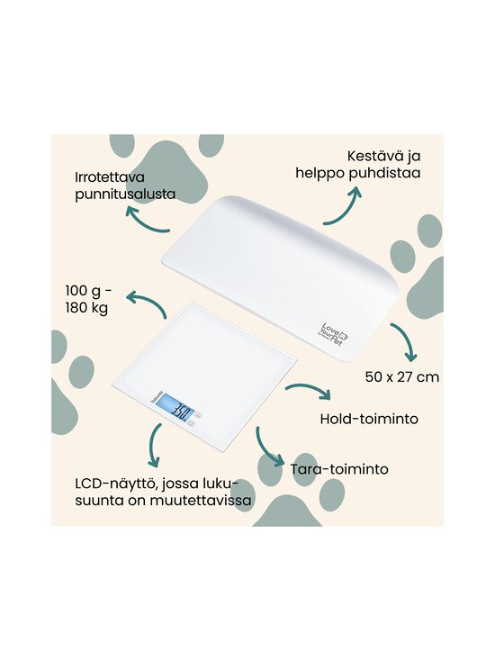 Beurer - PP170 Polly -henkilö- ja lemmikkivaaka - WHITE WHITE | Stockmann - photo 8