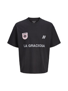 Jack & Jones - JcoSolana Sporty Front Crew Neck T-krekls - BLACK | Stockmann