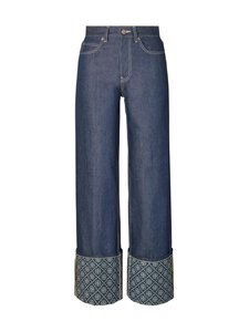 Tory Burch - Contrast Cuff -suoralahkeiset farkut - RAW/UNWASHED | Stockmann