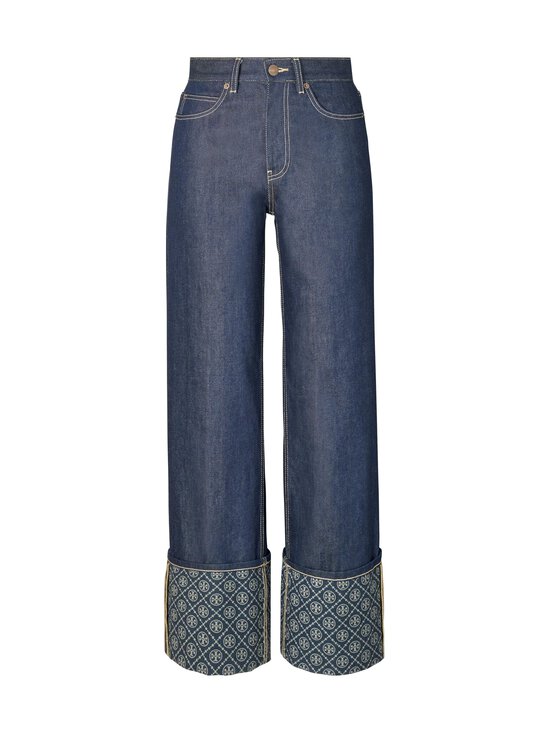 Tory Burch - Contrast Cuff -suoralahkeiset farkut - RAW/UNWASHED | Stockmann - photo 1