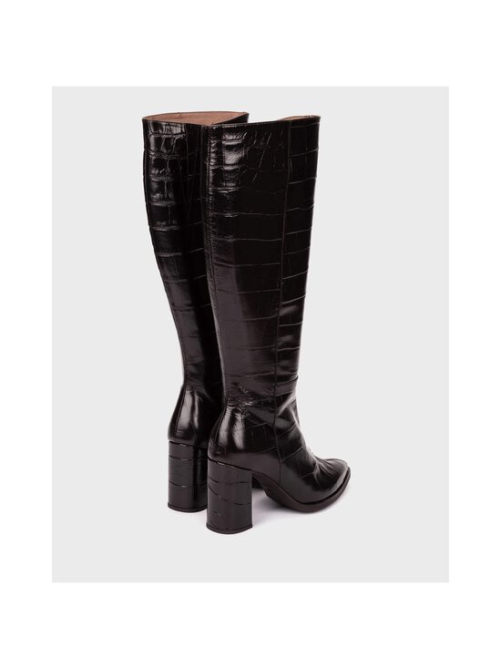 Wonders - Croco Block Heel -nahkasaappaat - MISURI NEGRO | Stockmann - photo 3