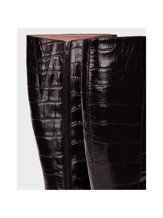 Wonders - Croco Block Heel -nahkasaappaat - MISURI NEGRO | Stockmann - photo 4