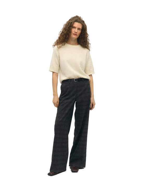 Object - ObjLisa Wide -housut - DARK GREY MELANGE CHECKS:BLUE/BROWN | Stockmann - photo 1