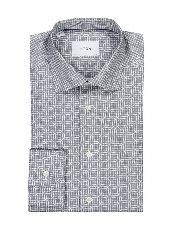 Eton - Micro Print Signature Twill Slim -kauluspaita - BROWN | Stockmann - photo 1