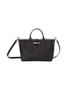 Longchamp - Roseau Top M ādas soma - 001 BLACK | Stockmann