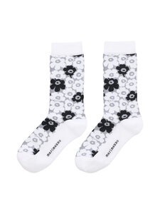 Marimekko - Linjaus Pikkuinen Unikko -sukat - 199 WHITE, GREY, BLACK | Stockmann