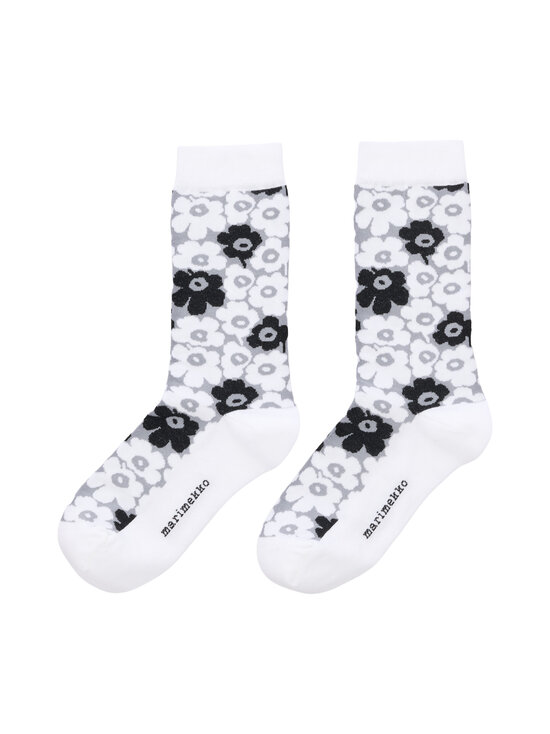 Marimekko - Linjaus Pikkuinen Unikko -sukat - 199 WHITE, GREY, BLACK | Stockmann - photo 1