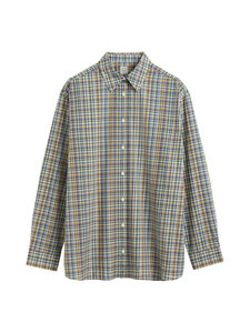 TOTEME - Classic Check -paitapusero - 416 BLUE/ORANGE | Stockmann