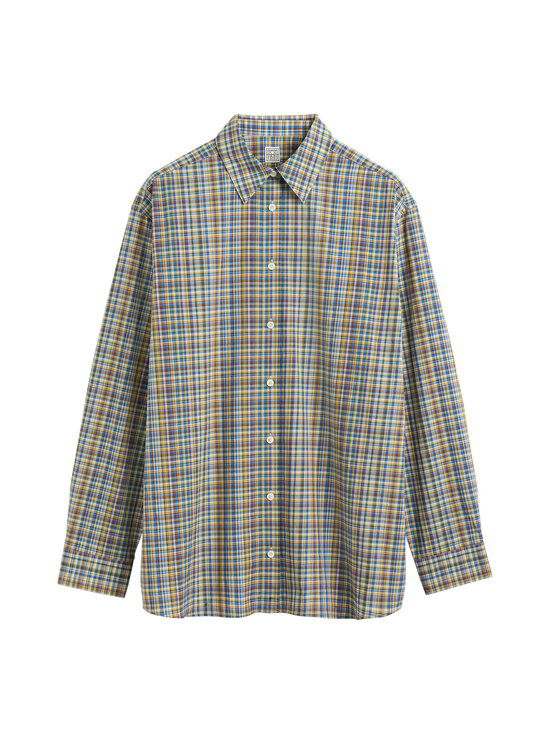 TOTEME - Classic Check -paitapusero - 416 BLUE/ORANGE | Stockmann - photo 1