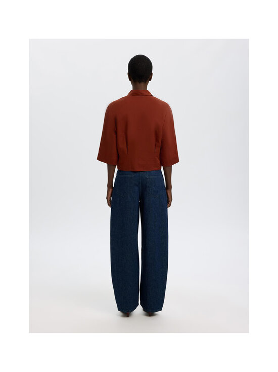 Selected - SlfCleo Regular 3/4 Cropped kreklblūze - CHERRY MAHOGANY | Stockmann - photo 3