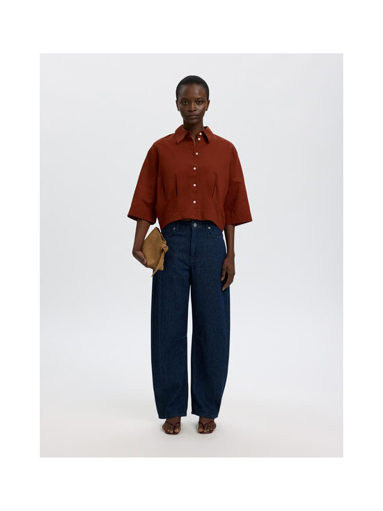 Selected - SlfCleo Regular 3/4 Cropped kreklblūze - CHERRY MAHOGANY | Stockmann - photo 5
