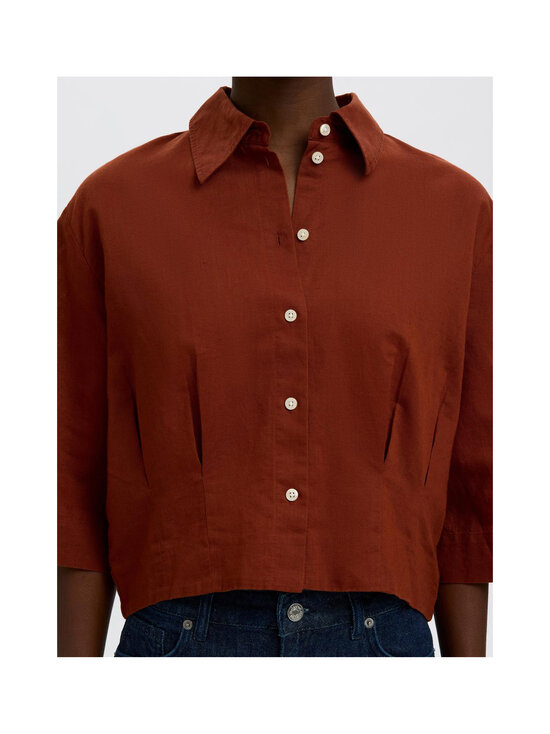 Selected - SlfCleo Regular 3/4 Cropped kreklblūze - CHERRY MAHOGANY | Stockmann - photo 6
