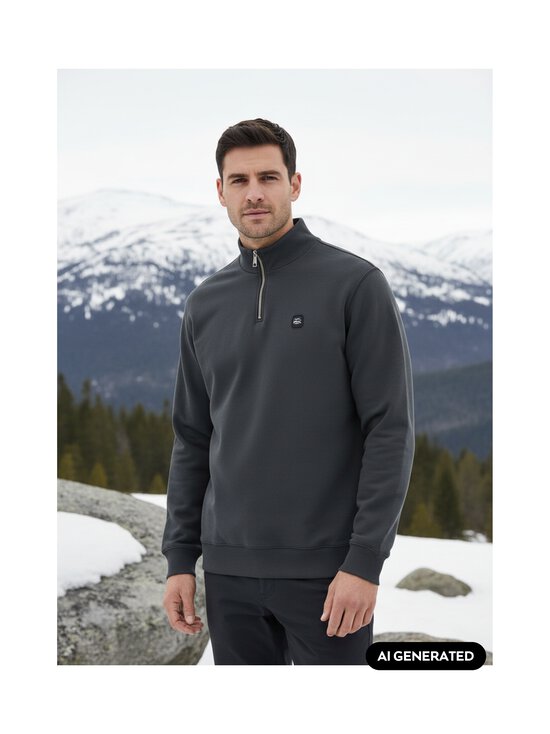 Makia - Patch Half Zip -collegepaita - 997 CARBON BLACK | Stockmann - photo 5