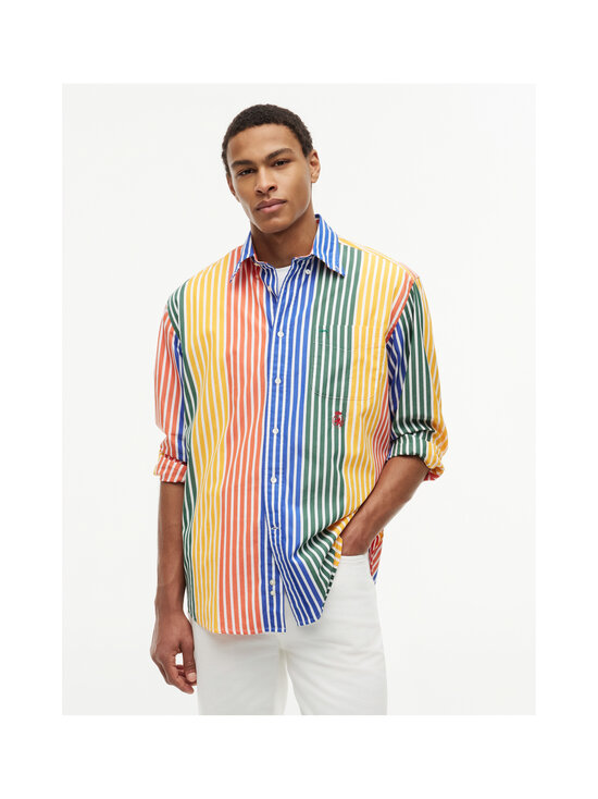 Tommy Hilfiger - Prep Icon Stripe Relax krekls ar apkakli - 0DN BRILLIANT ORANGE / STRIPE | Stockmann - photo 3