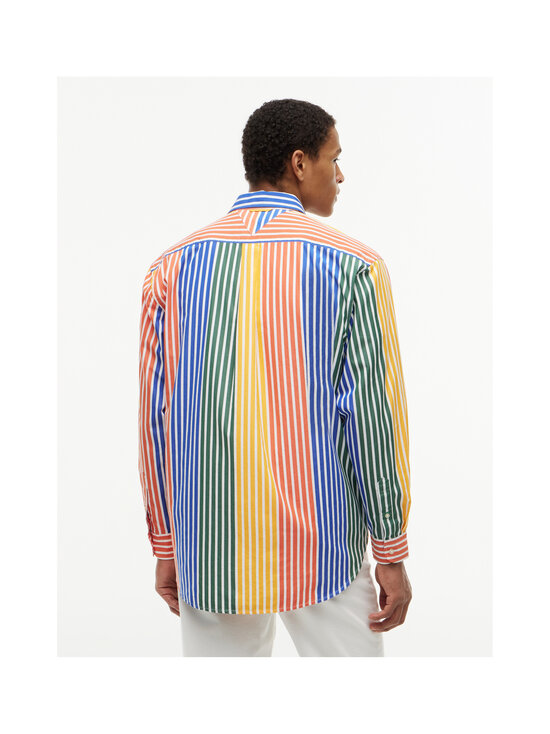 Tommy Hilfiger - Prep Icon Stripe Relax krekls ar apkakli - 0DN BRILLIANT ORANGE / STRIPE | Stockmann - photo 4