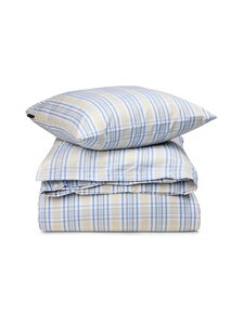 Lexington - Checked Poplin gultas veļas komplekts - BEIGE/WHITE/BLUE | Stockmann
