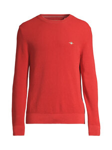 GANT - Micro Textured C-Neck -puuvillaneule - 853 MAPLE FIRE | Stockmann
