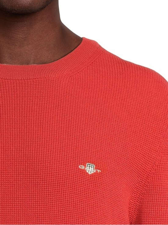 GANT - Micro Textured C-Neck -puuvillaneule - 853 MAPLE FIRE | Stockmann - photo 4