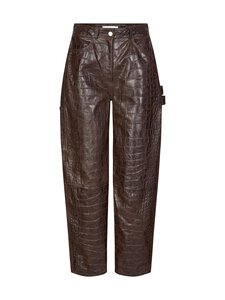 Saks Potts - Scarlett-nahkahousut - BROWN CROCO | Stockmann