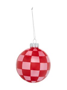 Casa Stockmann - Glass Diamond Pattern Ball -joulukoriste - RED | Stockmann