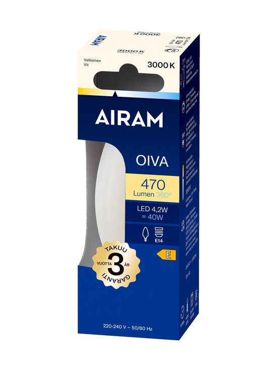 Airam - LED C35 830 470lm E14 DIM Oiva -himmennettävä opaalilamppu - TRANSPARENT | Stockmann - photo 2