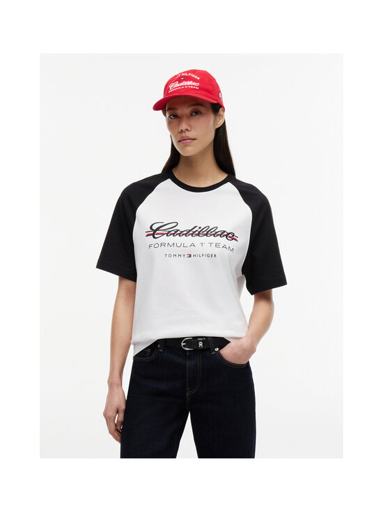 Tommy Hilfiger - TH x CF1 Script Raglan t-paita - YBR WHITE / BLACK | Stockmann - photo 4