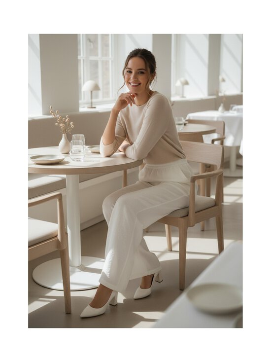 Vila - ViCarlota High Waist Wide -housut - SNOW WHITE DETAIL:LACE | Stockmann - photo 3