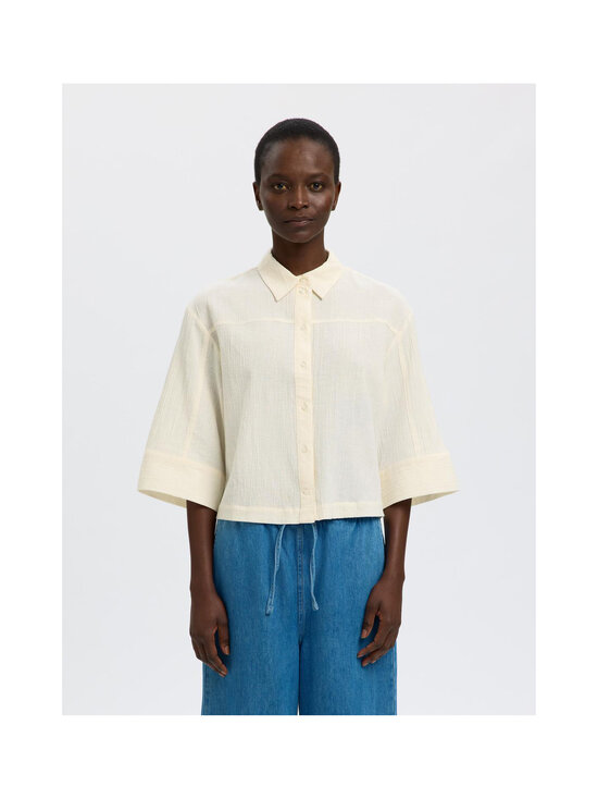 Selected - SlfFinnie Relaxed 3/4 Sun -paitapusero - EGRET | Stockmann - photo 4