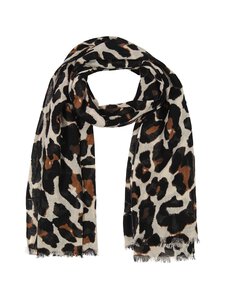 A+more - Fanther lina maisījuma šalle 90 x 180 cm - WHITE/BROWN/BLACK | Stockmann