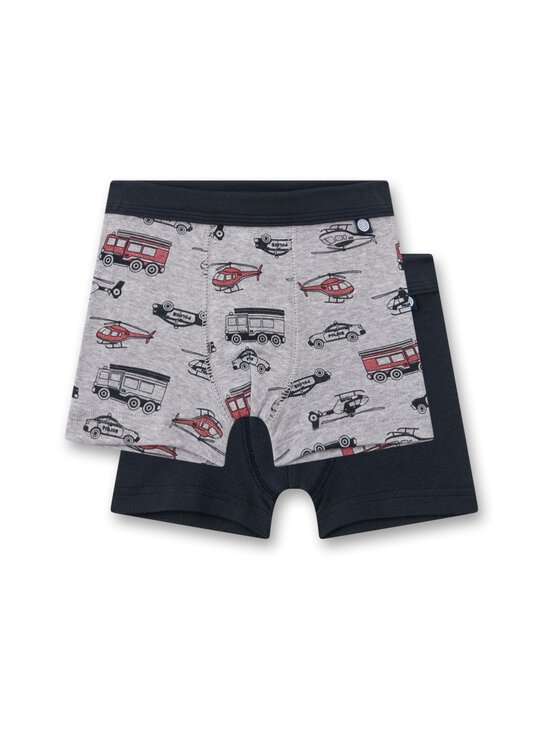 Sanetta - Boxer Shorts Emergency Vehicle -alushousut, 2-pack - 1646 HELLGRAU MELANGE | Stockmann - photo 1