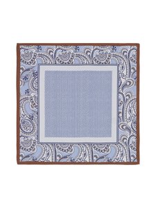 Stockholm Kravatt - Wide Paisley Frame -silkkitaskuliina - 4 BROWN/LIGHT BLUE | Stockmann