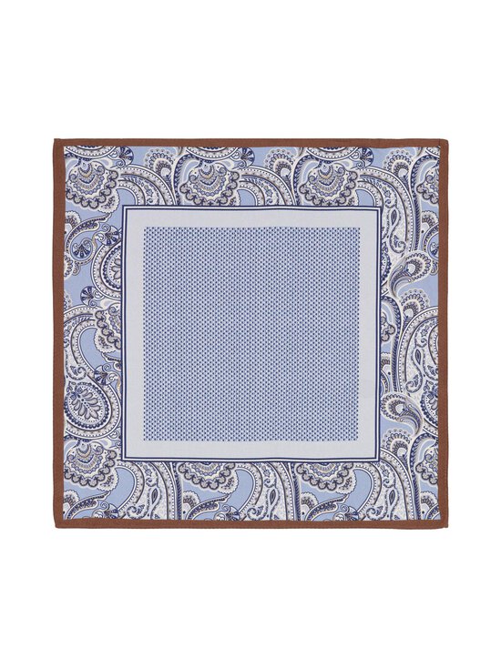 Stockholm Kravatt - Wide Paisley Frame -silkkitaskuliina - 4 BROWN/LIGHT BLUE | Stockmann - photo 1