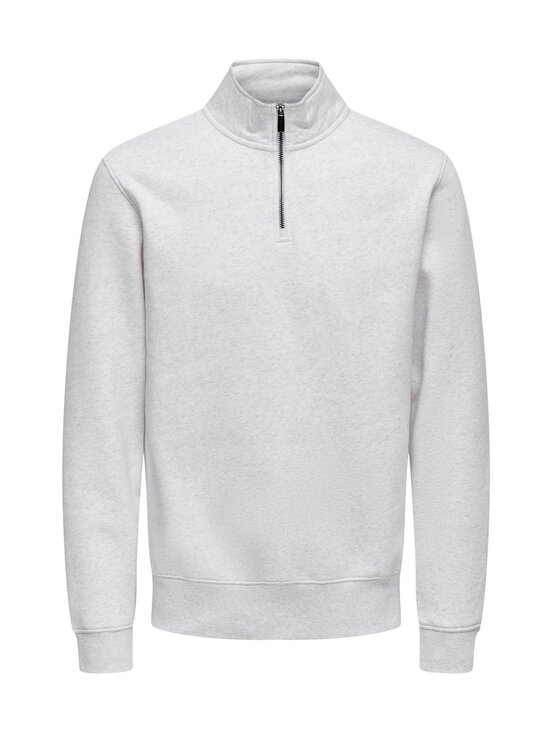 Only & Sons - OnsCeres Half Zip -collegepaita - SUPER LIGHT GREY MELANGE | Stockmann - photo 1