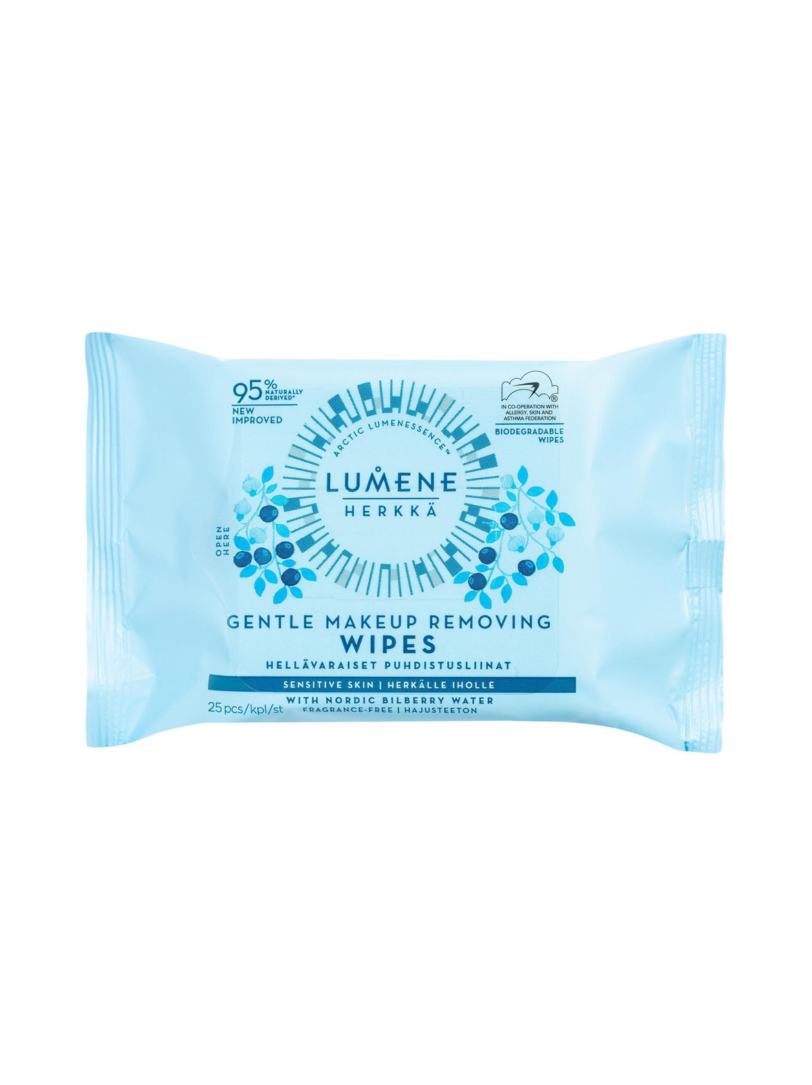 HERKKÄ Gentle Makeup Removing Wipes -puhdistusliinat, 25 kpl/pakkaus