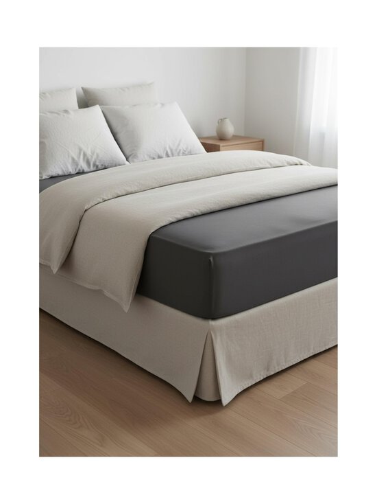 Villa Stockmann - Ritz- muotoonommeltu puuvillasatiinialuslakana - DARK GREY | Stockmann - photo 2