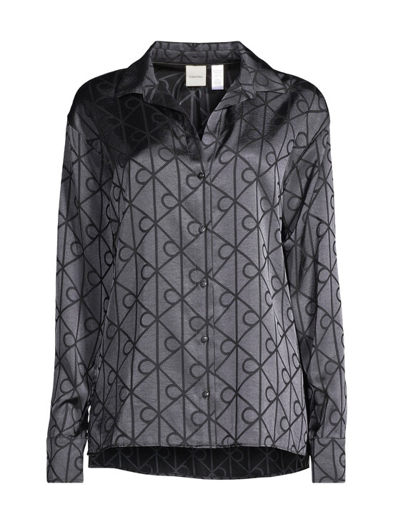 Calvin Klein Underwear - Pidžaamapluus Relaxed All Over Print - ZN1 19519 GIGA SATIN SHINE EMBLEM+BLACK | Stockmann - photo 1