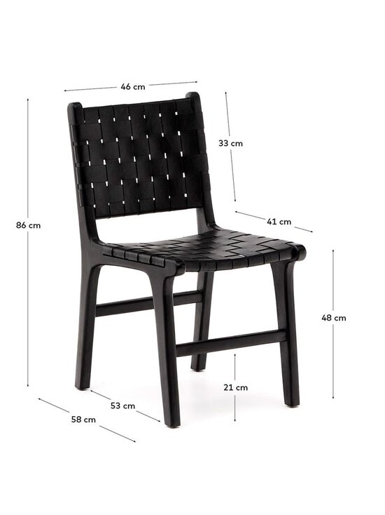 Kave Home - Calixta-tuoli musta nahka - BLACK | Stockmann - photo 9