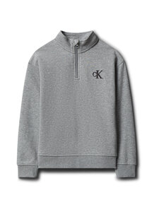 Calvin Klein Kids - Terry Monogram Flock Half Zip -collegepaita - P7D MEDIUM GREY HEATHER | Stockmann