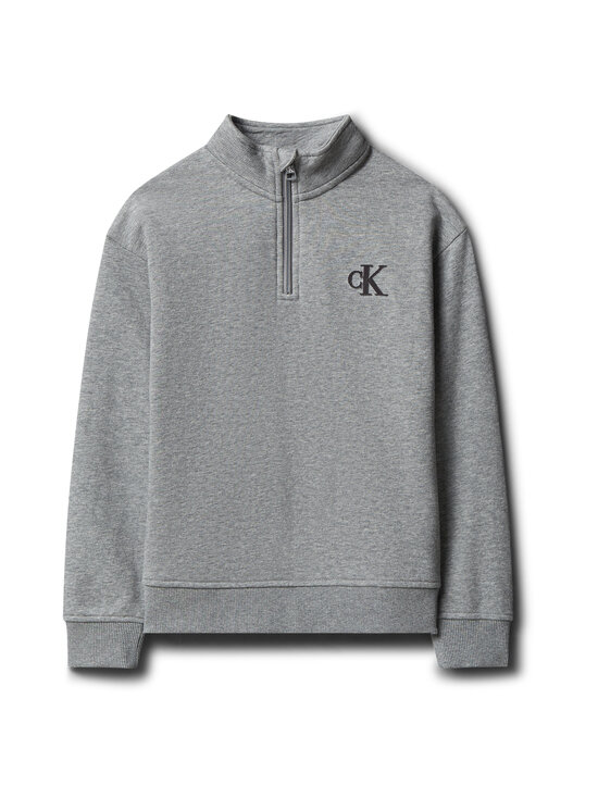 Calvin Klein Kids - Pusa Terry Monogram Flock Half Zip - P7D MEDIUM GREY HEATHER | Stockmann - photo 1