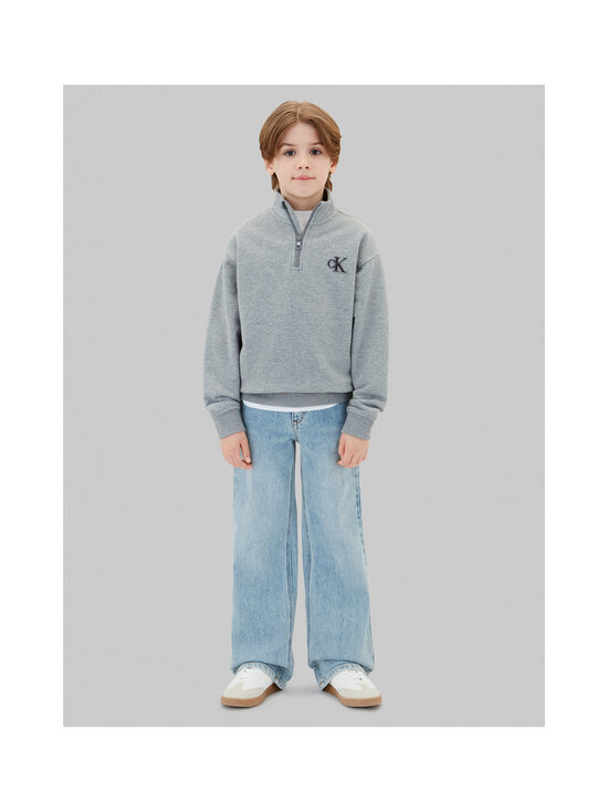 Calvin Klein Kids - Pusa Terry Monogram Flock Half Zip - P7D MEDIUM GREY HEATHER | Stockmann - photo 3