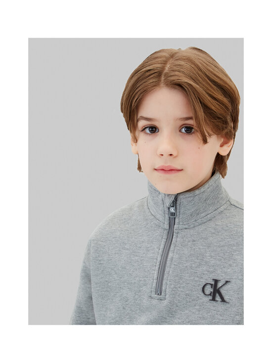 Calvin Klein Kids - Pusa Terry Monogram Flock Half Zip - P7D MEDIUM GREY HEATHER | Stockmann - photo 5