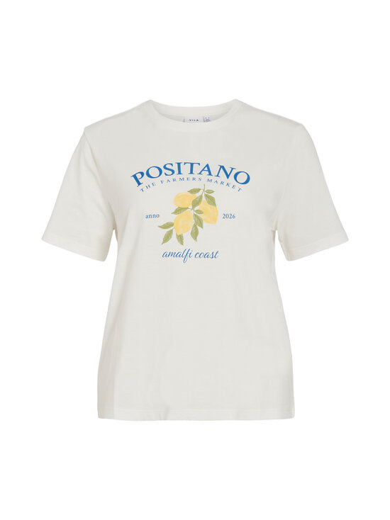 Vila - ViSybilla O-Neck Lemon t-paita - SNOW WHITE DETAIL:POSITANO VICTORIA BLUE | Stockmann - photo 1