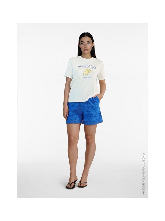 Vila - ViSybilla O-Neck Lemon t-paita - SNOW WHITE DETAIL:POSITANO VICTORIA BLUE | Stockmann - photo 3