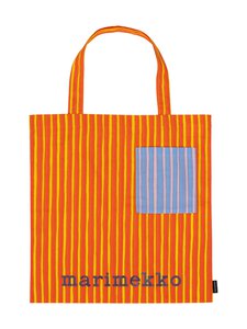Marimekko - Piccolo Pocket -kangaskassi 43 x 44 cm - 284 ORANGE, YELLOW, LT.BLUE, PINK | Stockmann